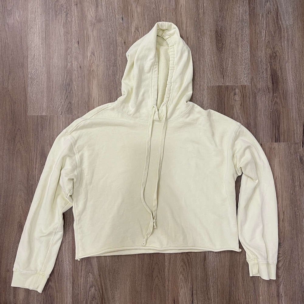 Z Supply Yellow Cropped Hoodie